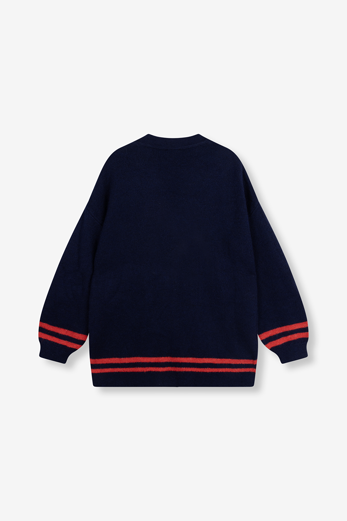 Knitted Fluffy Knit Cardigan 66 Fluffy knit - Navy-3