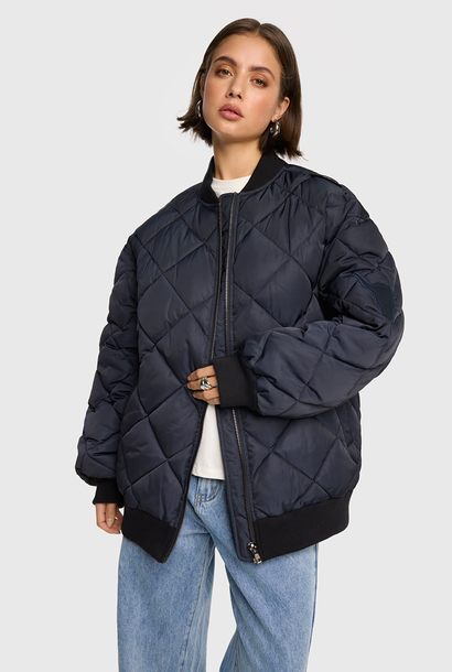 Woven Quilted Bomber 02 Soft Quilted Nylon
