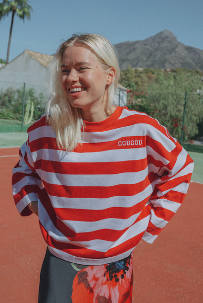 Pancake T-Shirt Striped Red with White Stripes