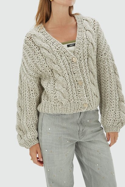 FAYENNA vest met wol - warm grey melange