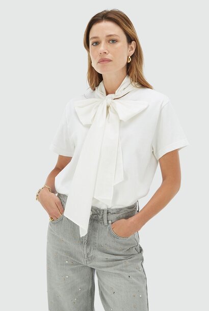 DARCY oversized top met strik - off white
