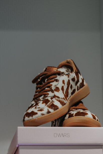 POONA Sneacker Cow Hair Cognac/White