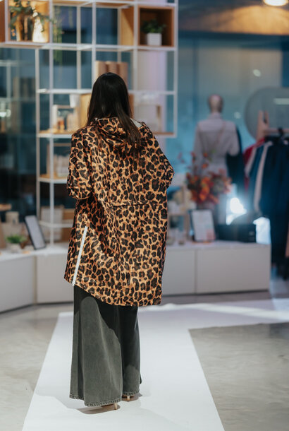 LIBERTE Cape Longue Impermeable - NEW LEOPARD