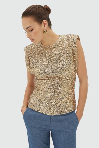 Ziona Top - Gold Silver