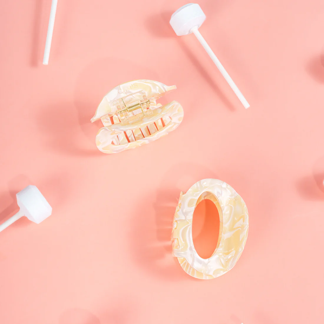 Odette (ronde clip) - Marmer Wit-3