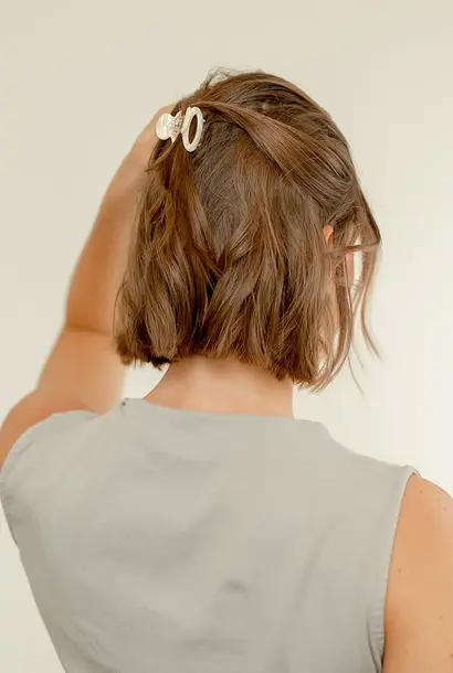 Coco (mini ronde clip) - Marmer Wit