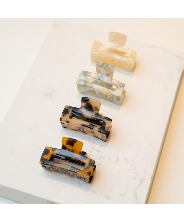 Bo (mini rechthoekige clip) - Marmer Beige-1