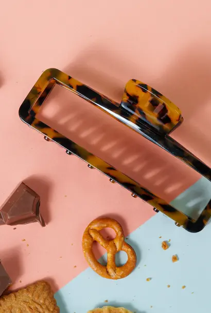 Amélie (grote marmer speld) - Marmer bruin