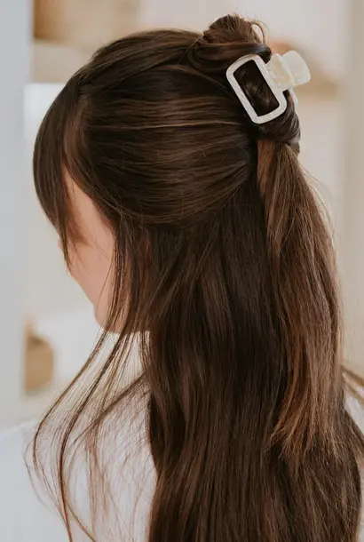 Andy (marmer haarspeld) - Marmer Wit