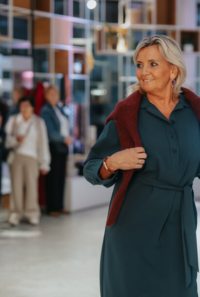 Long dress with Collar FOREST