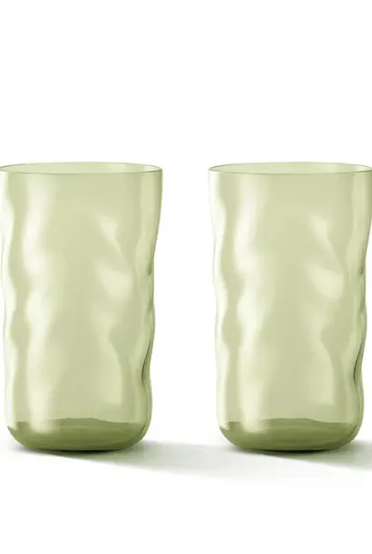 Paveau Swirl Longdrink Glasses - Moss (mosgroen) - set van 2 stuks