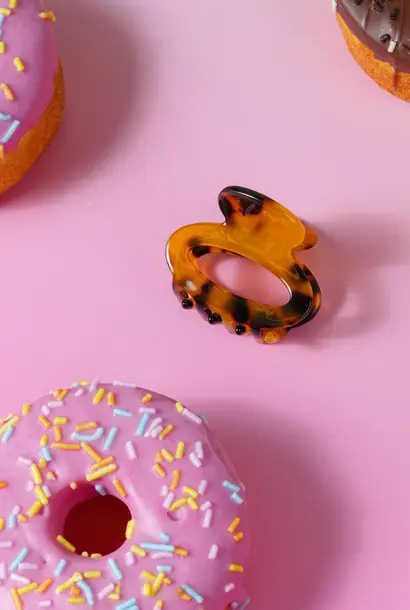 Coco (mini ronde clip) - Marmer Bruin