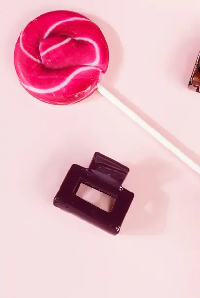 Mini Viv (kleine vierkante clip) - Effen Aubergine