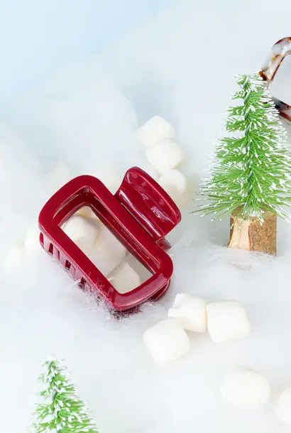 Andy (marmer haarspeld) - Effen Bordeaux