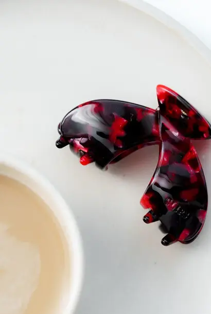 Julia (gesplitste clip) - Marmer Donkerrood