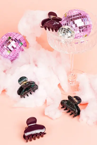 Zoë (mini clip) - Effen Aubergine