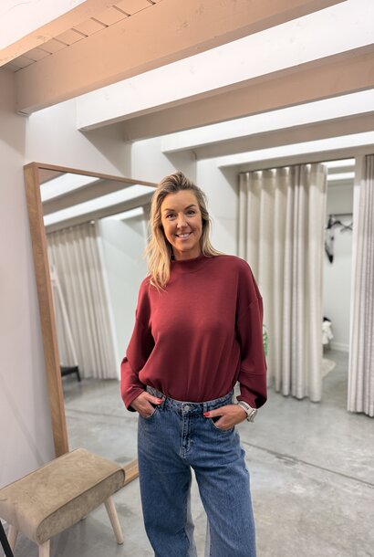 Womans Blouse : Oversized BodySuit BORDEAUX