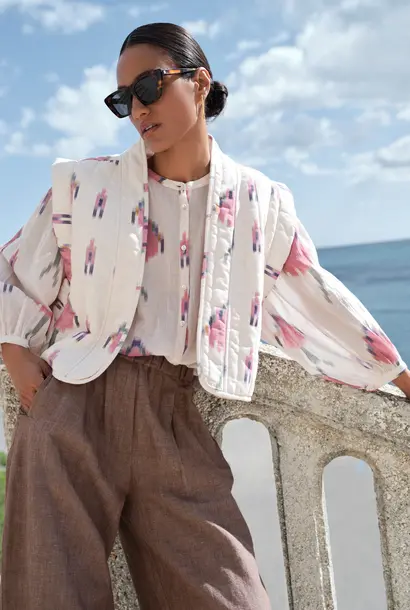 Becky ikat blouse - spring ikat