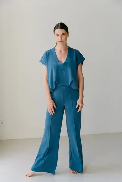 Short Sleeve Sweater KATJA - Blue -