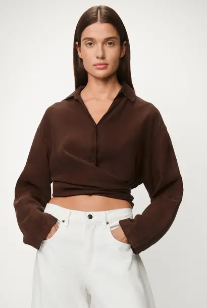 Lois PIA - Linen Shirt Chocolate