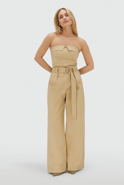 MYRA Light Camel Jumpsuit Strepless
