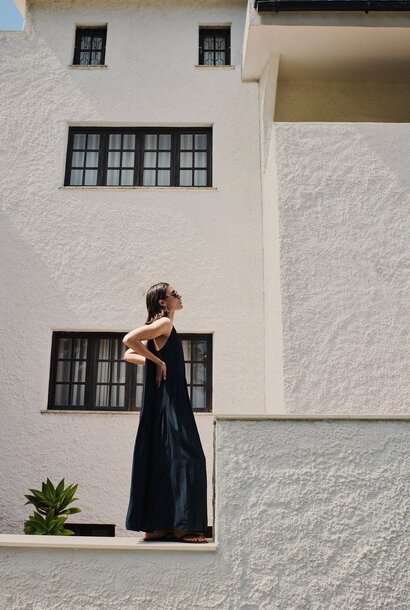 Peggy twill Dress - Captain Blue