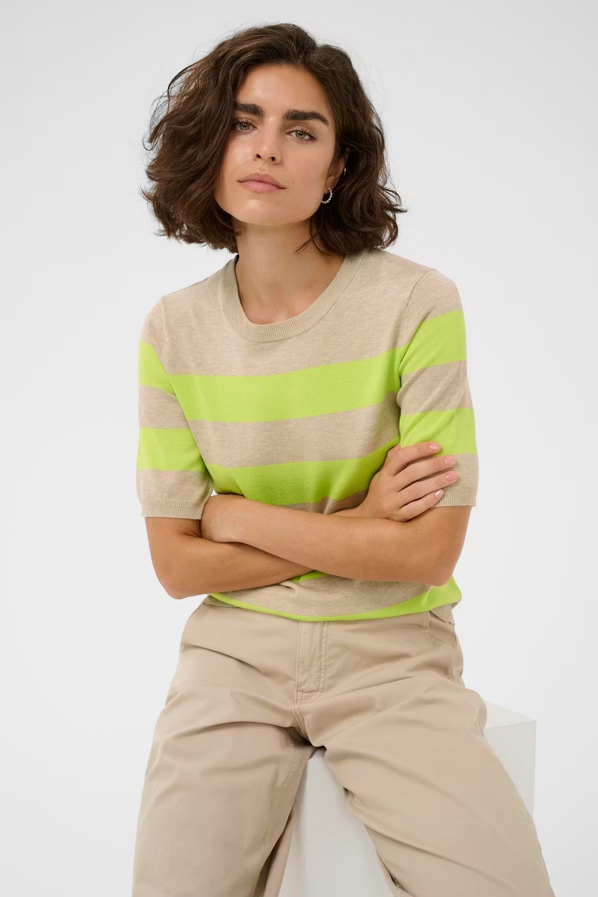 KAlizza Striped Knit - Feather-1