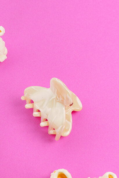 Lili Mini Marmer Clip - Marmer Wit