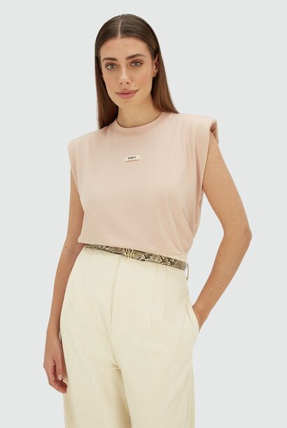 SUE T-shirt met schoudervulling - Dusty Pink