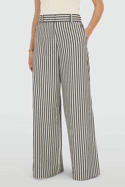 ODESSA  Wide Leg Pants - Dark Blue Stripe