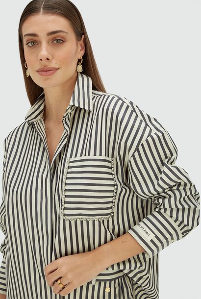 LEXX Blouse met strepen - Dark Blue Stripe
