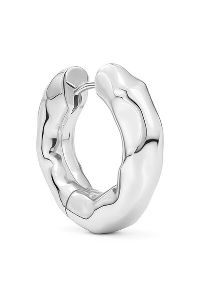 Chunky Kos Molten Earring Silver