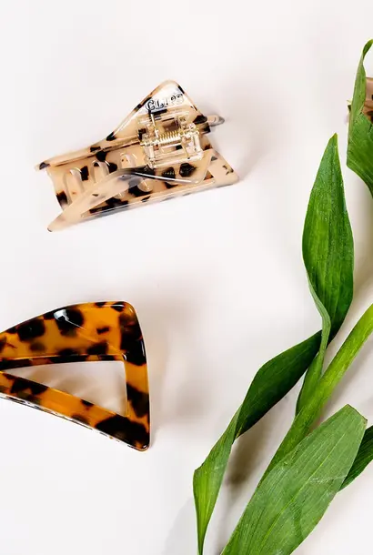 Flo Driehoekige Clip - Marmer Bruin