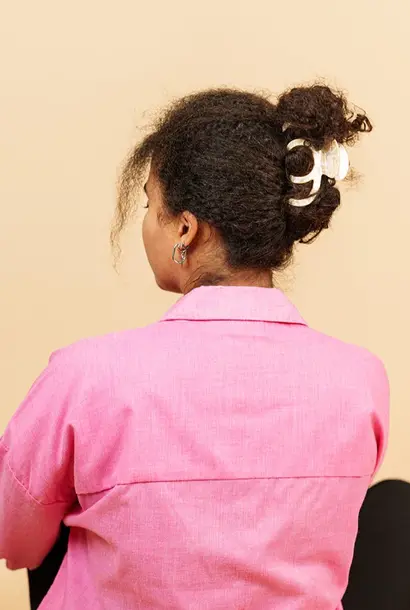 Mary Grote Minimalistische Clip - Marmer Wit