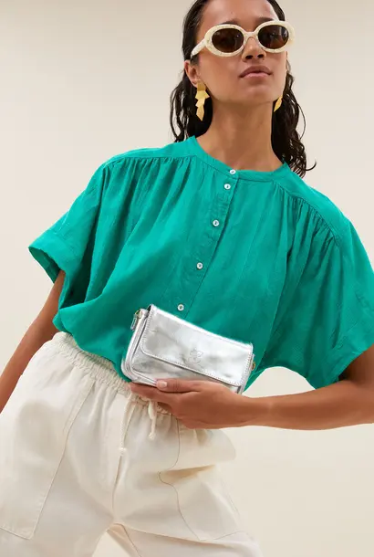 Alex Dobby Blouse - Lucky Green