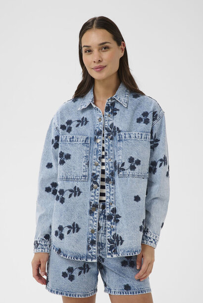 KAbabena Denim Jacket - Navy Flower