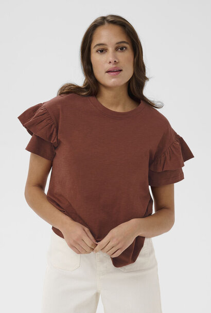 KAerin Flounce T-Shirt - Henna