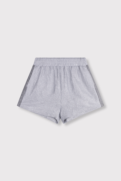Knitted Foil Shorts - Light Grey