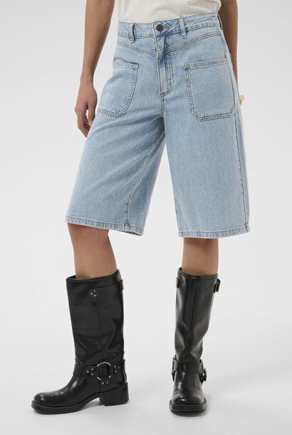Jordi Wide Shorts - Light Blue Washed Denim