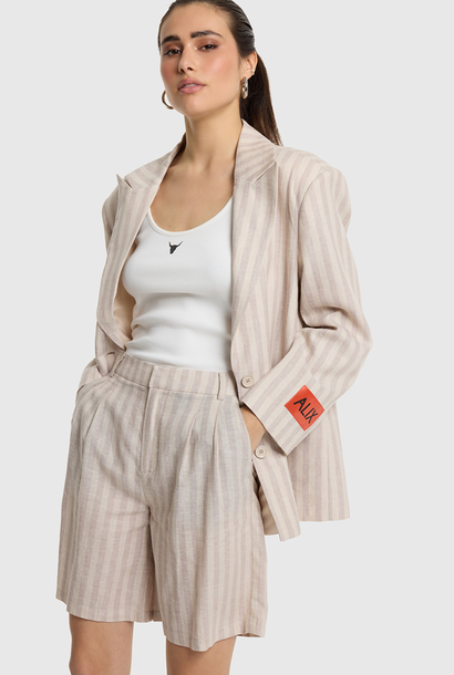 Woven Striped Bermuda Shorts - Sand