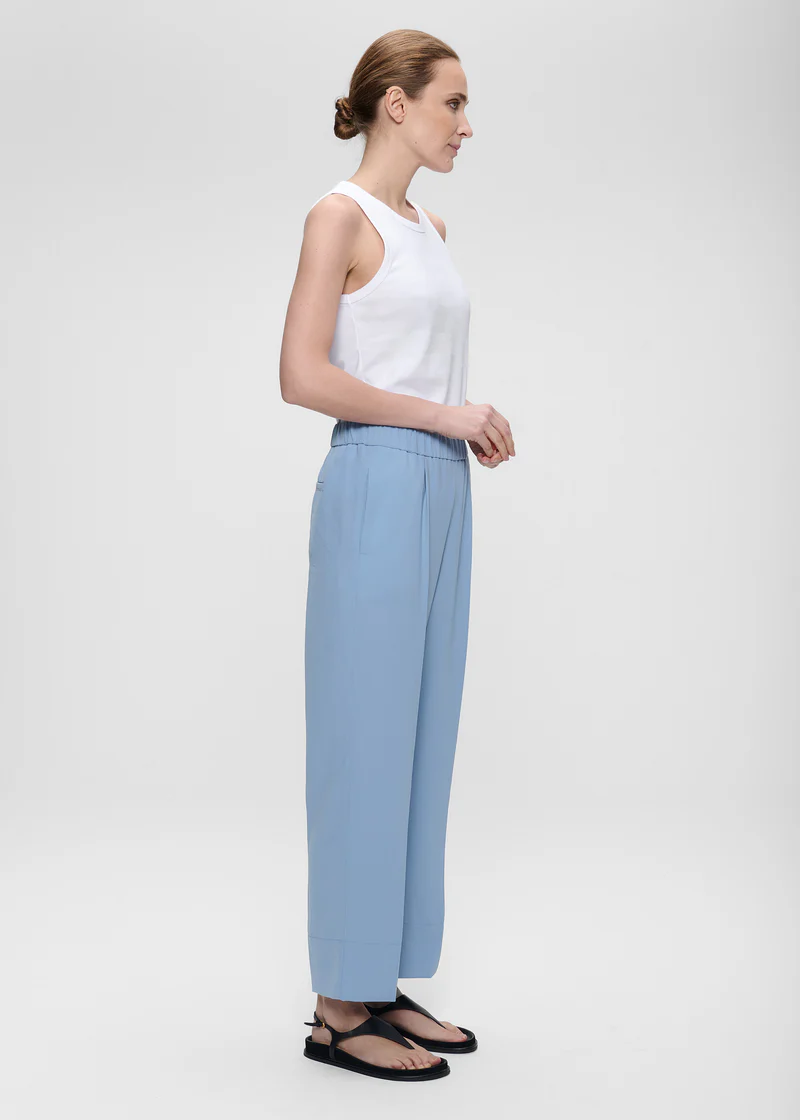 Japanese Crepe Pants Horizon Blue-3