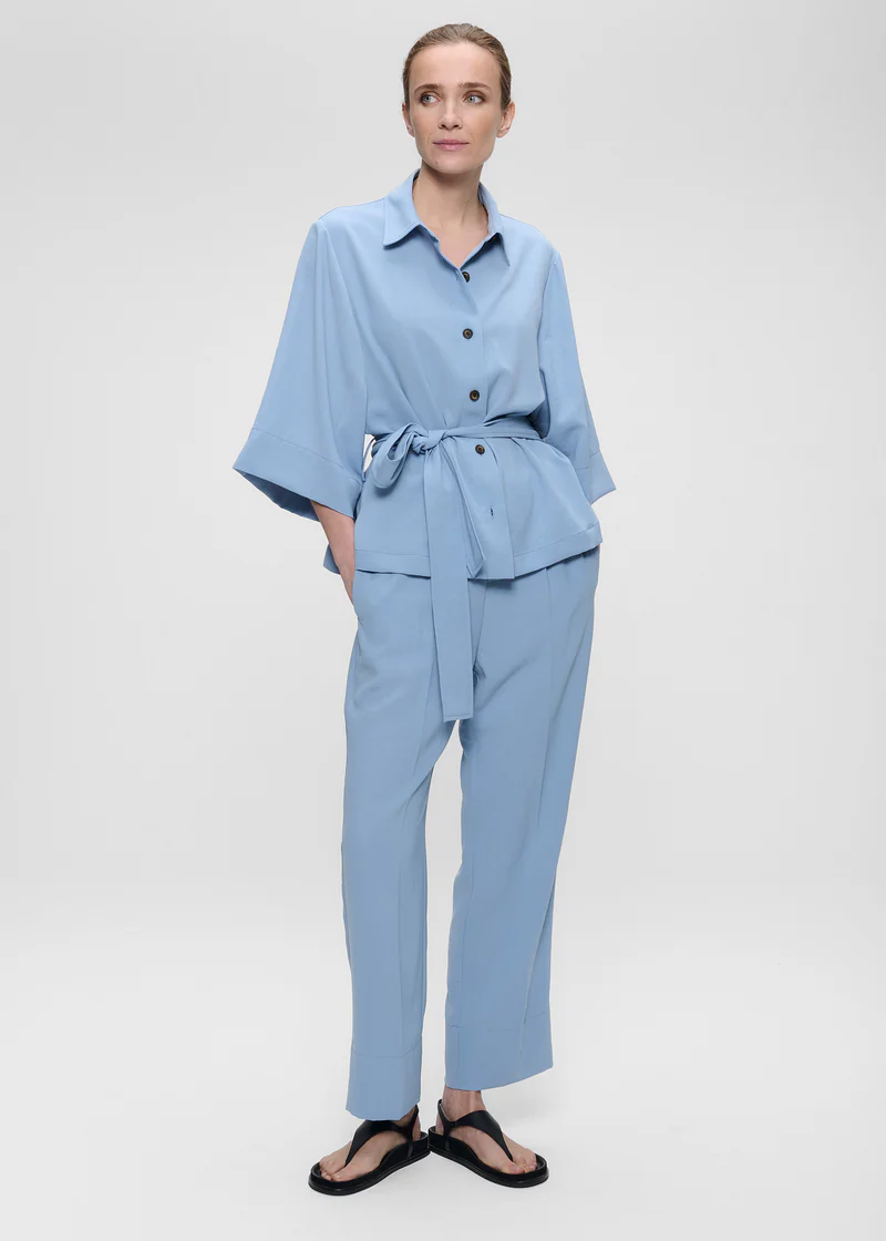 Japanese Crepe Pants Horizon Blue-1