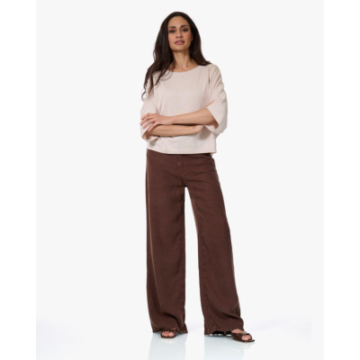 SKATER LOOSE Lois Jeans L32 Linen Summer Chocolate-2