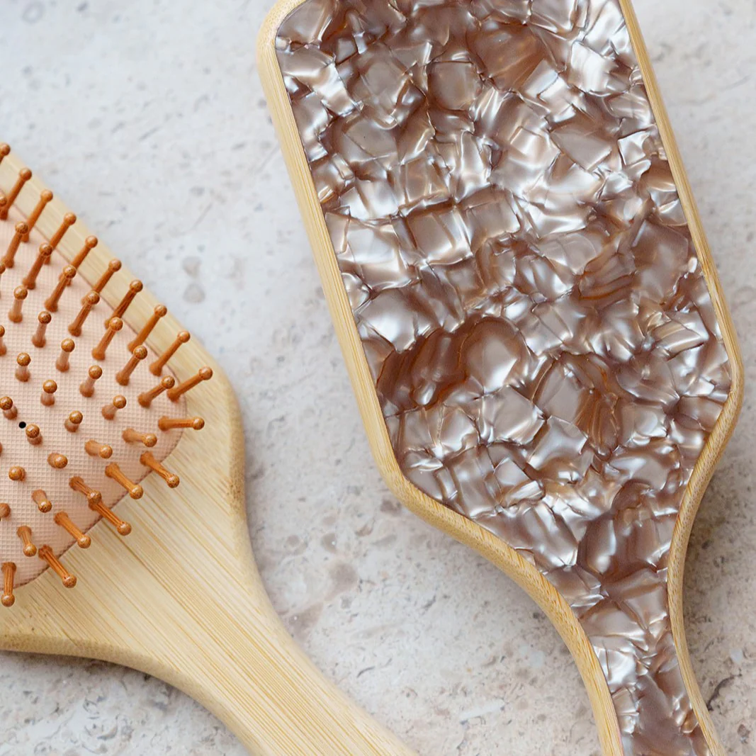 Bobby Bamboo Brush - Marmer Rosé-1
