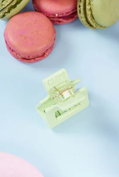 Mini Viv Kleine Vierkante Clip - Effen Matcha