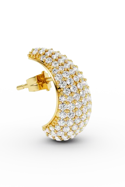 Small Bulb Diamond Earstud Gold