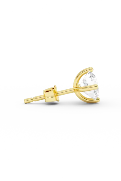 Crystal Diamond Earstud Gold