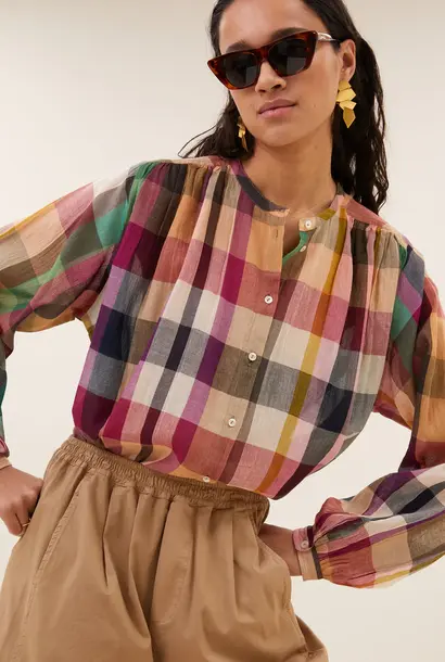 Nyka Rainbow Blouse - Rainbox check