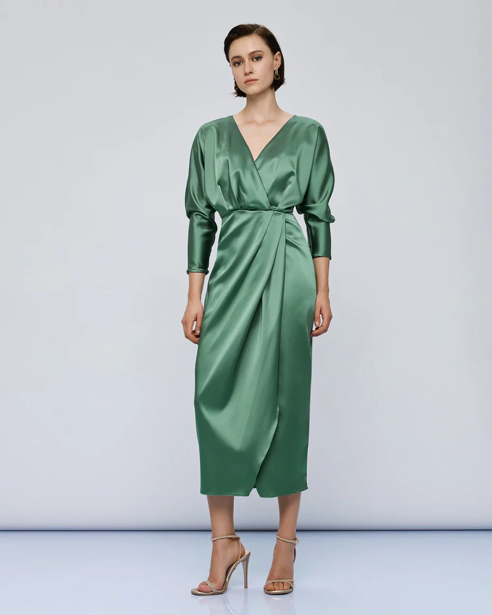 Womans dress : Satin wrap BASIL-2