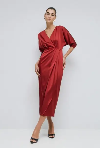 Womans dress : Satin wrap CERAM